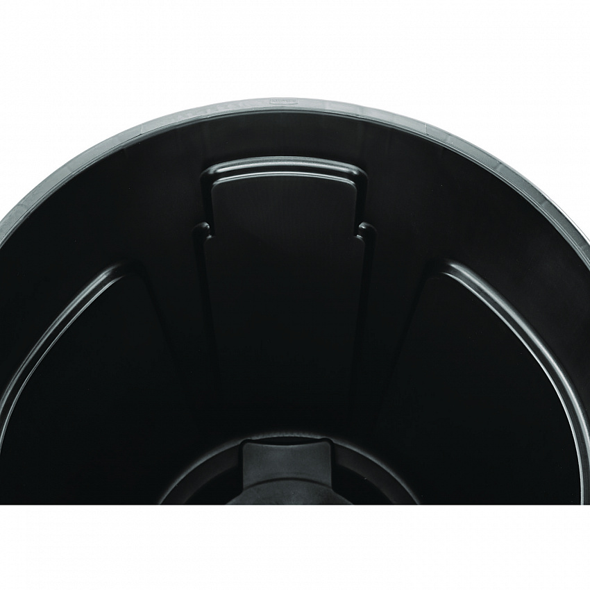 Vented Round Brute Container, 32 gal, Plastic, Black, 6/Carton (1867531CT)