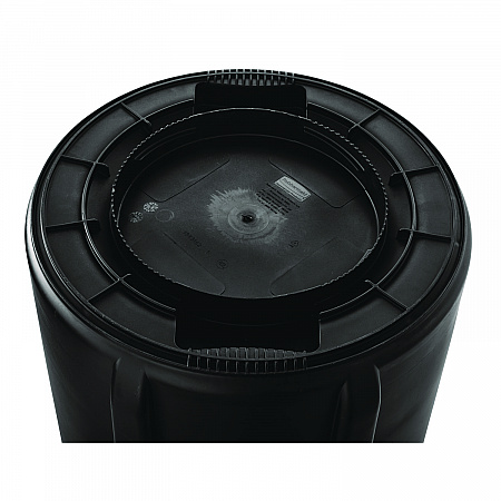 Vented Round Brute Container, 32 gal, Plastic, Black, 6/Carton (1867531CT)
