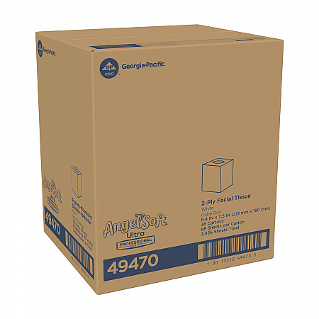 ps Ultra Facial Tissue, 2-Ply, White, 96 Sheets/Box, 36 Boxes/Carton (49470)
