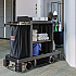 Partially Assembled Premium Housekeeping Cart, Plastic, 1 Shelf, 24 x 62.13 x 49.75, Black (HKC2002)