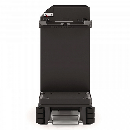 Partially Assembled Premium Housekeeping Cart, Plastic, 1 Shelf, 24 x 62.13 x 49.75, Black (HKC2002)
