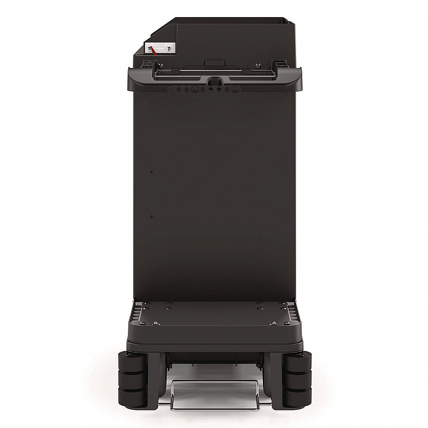 Partially Assembled Premium Housekeeping Cart, Plastic, 1 Shelf, 24 x 62.13 x 49.75, Black (HKC2002)