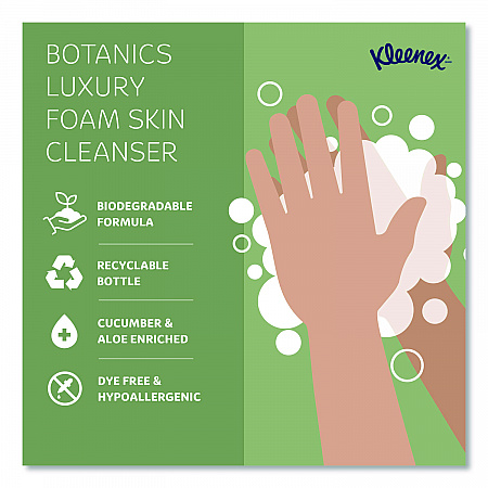 Botanics Luxury Foam Skin Cleanser, Fresh Scent, 1,200 mL Refill, 4/Carton (52788)