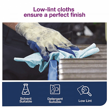 Low-Lint Cleaning Cloth, 1-Ply, 12 x 12, Blue, 250 Sheets/Carton (192481)