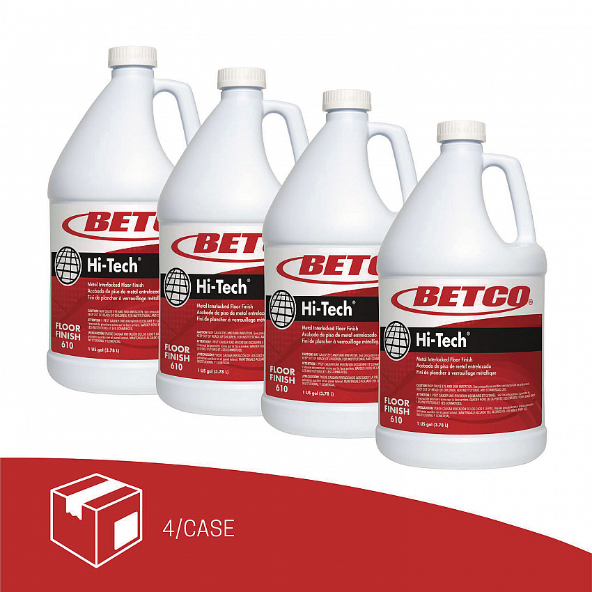 Hi Tech Floor Finish, 1 gal Bottle, 4/Carton (6100400)