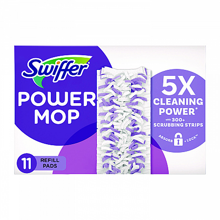 PowerMop Mopping Pads, 11.41 x 5.31, 11/Box, 2 Boxes/Carton (12868)