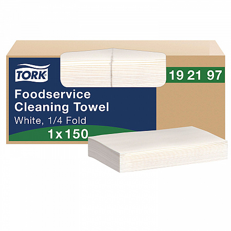 Foodservice Cleaning Towel, 1-Ply, 5 x 10.75, White, 150 Sheets/Carton (192197)