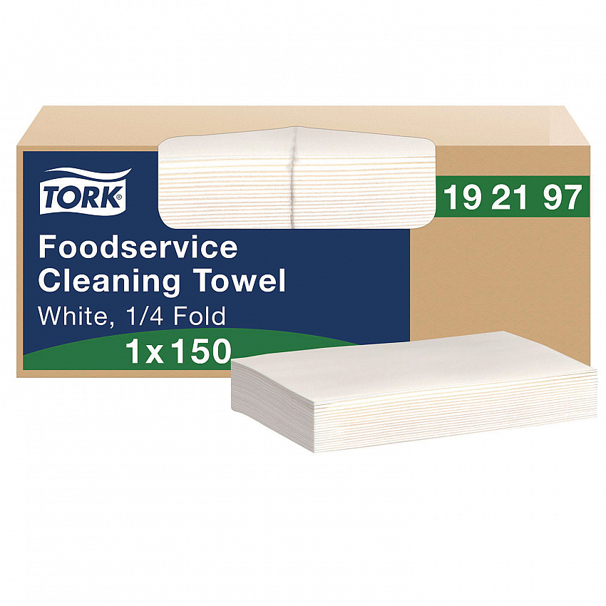 Foodservice Cleaning Towel, 1-Ply, 5 x 10.75, White, 150 Sheets/Carton (192197)