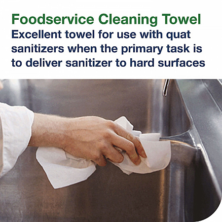 Foodservice Cleaning Towel, 1-Ply, 5 x 10.75, White, 150 Sheets/Carton (192197)