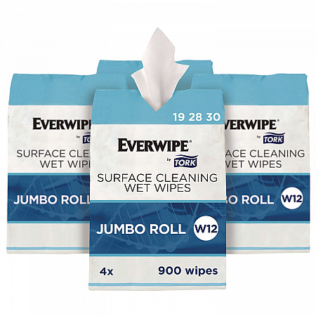 Surface Cleaning Wet Wipe, 1-Ply, 6 x 6, Lemon, White, 900 Sheets, 4/Carton (192830)