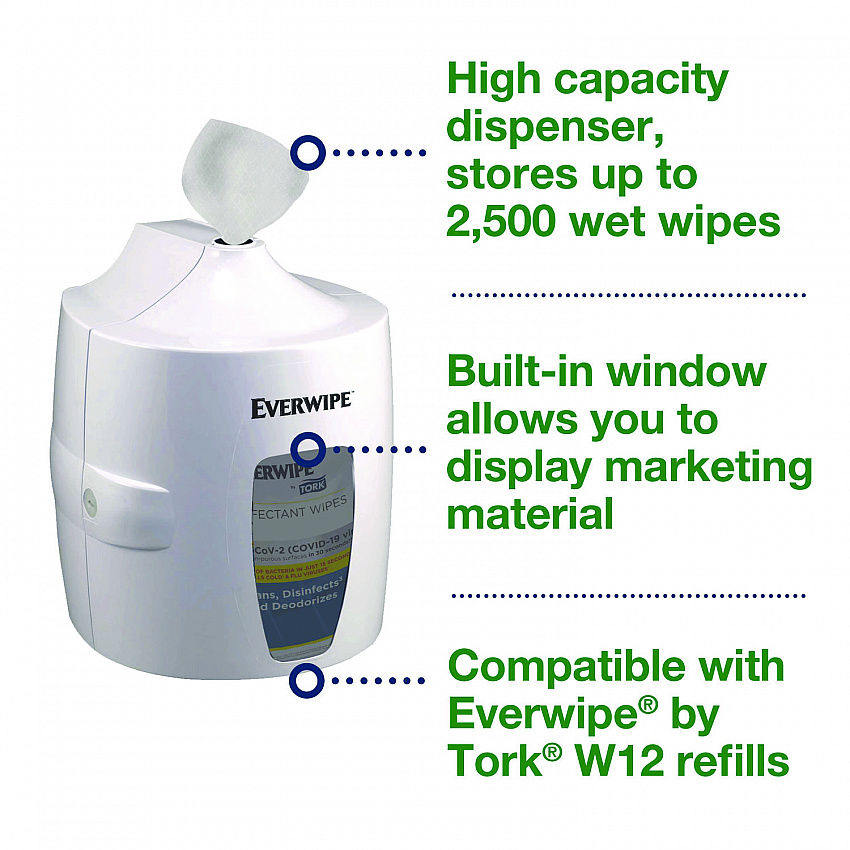 Centerfeed Wet Wipe Dispenser, 10.04 x 10.73 x 13.18, White (192851)