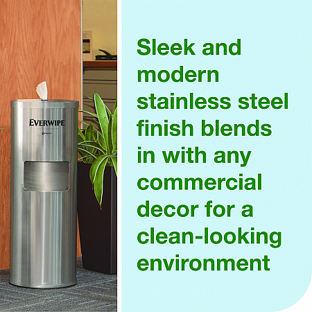 Stainless Steel Wet Wipe Stand, 15 x 15 x 37.25, Stainless Steel (192853)