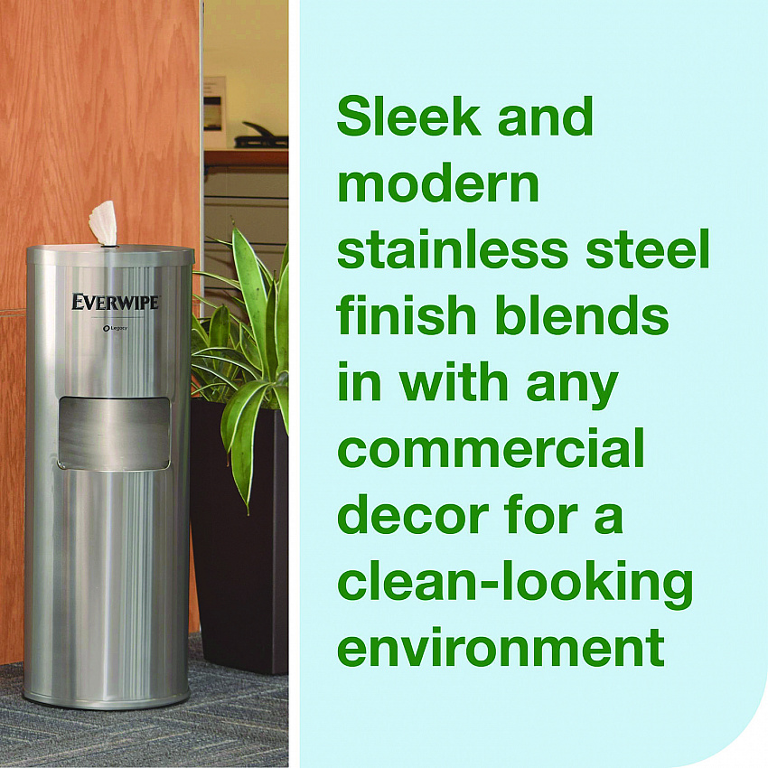 Stainless Steel Wet Wipe Stand, 15 x 15 x 37.25, Stainless Steel (192853)