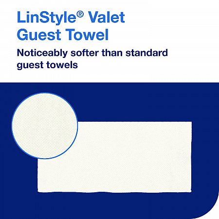 LinStyle Valet Guest Towel, 1-Ply, 11.5 x 17, White, 100/Pack, 5 Packs/Carton (716001)