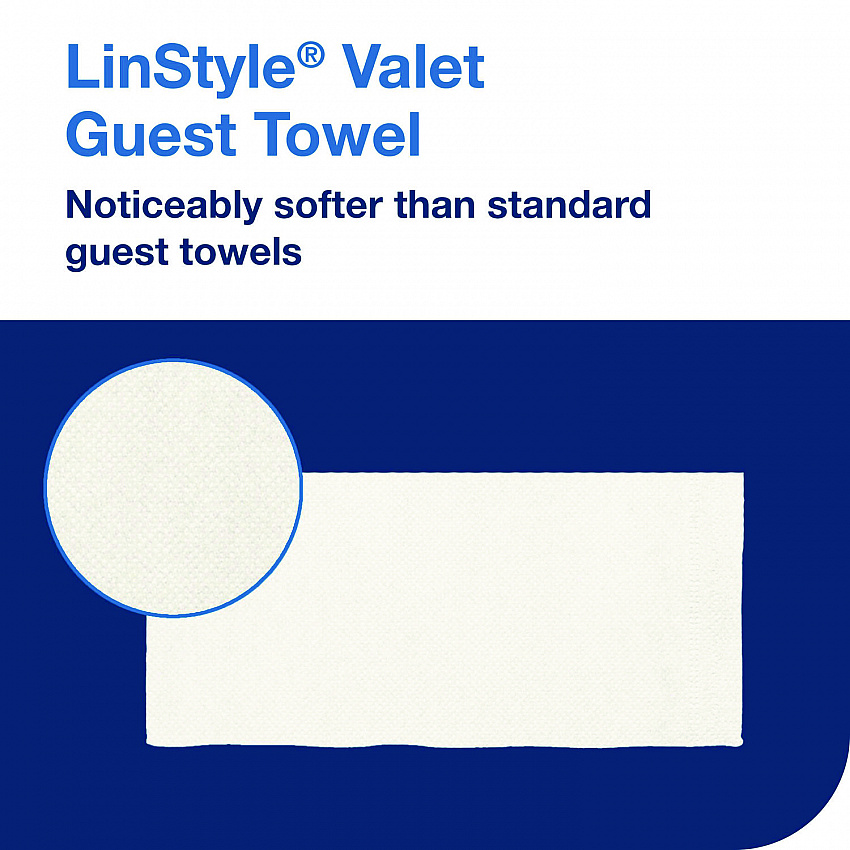 LinStyle Valet Guest Towel, 1-Ply, 11.5 x 17, White, 100/Pack, 5 Packs/Carton (716001)