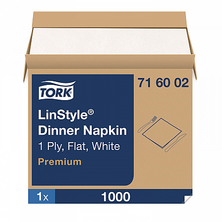 LinStyle Dinner Napkin, 1-Ply, 15 x 16, White, 1,000/Carton (716002)