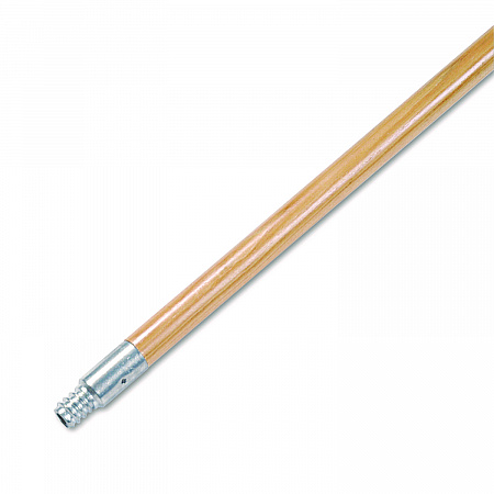 Metal Tip Threaded Hardwood Broom Handle, 0.94