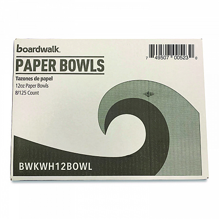 Paper Dinnerware, Bowl, 12 oz, White, 1,000/Carton (WH12BOWL)