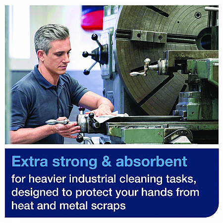 Industrial Heavy-Duty Cleaning Cloth, 1-Ply, 13.97 x, 4.25, Unscented, White, 60 Cloths, 4/Carton (570481)