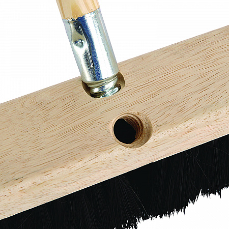Metal Tip Threaded Hardwood Broom Handle, 0.94