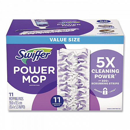 PowerMop Mopping Pads, 11.41 x 5.31, 11/Box, 2 Boxes/Carton (12868)