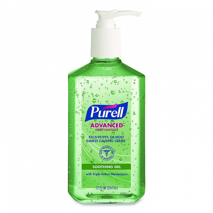 Advanced Hand Sanitizer Soothing Gel, 12 oz Pump Bottle, Fresh Scent, 12/Carton (363912CT)