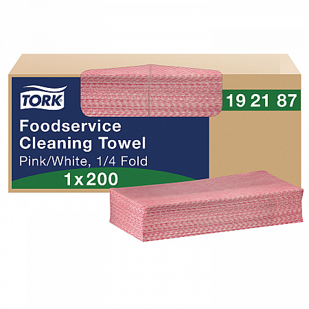 Foodservice Cleaning Towel, 1-Ply, 6 x 10.75, Pink, 200/Carton (192187)
