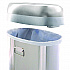 Open Top Trash Can with Wheels, Oval, 13 gal, Plastic/Stainless Steel, Silver (HLS13STVM)