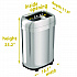 Open Top Trash Can with Wheels, Oval, 13 gal, Plastic/Stainless Steel, Silver (HLS13STVM)