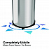 Open Top Trash Can with Wheels, Round, 16 gal, Plastic/Stainless Steel, Silver (HLS16STRM)