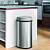Sensor Trash Can, Half-Round Cylinder, 13 gal, Plastic/Stainless Steel, Silver (HLS13HX)