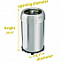 Open Top Trash Can with Wheels, Round, 13 gal, Plastic/Stainless Steel, Silver (HLS13STRM)