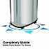 Open Top Trash Can with Wheels, Oval, 13 gal, Plastic/Stainless Steel, Silver (HLS13STVM)
