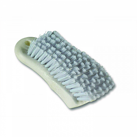 Scrub Brush, White Polypropylene Bristles, 6