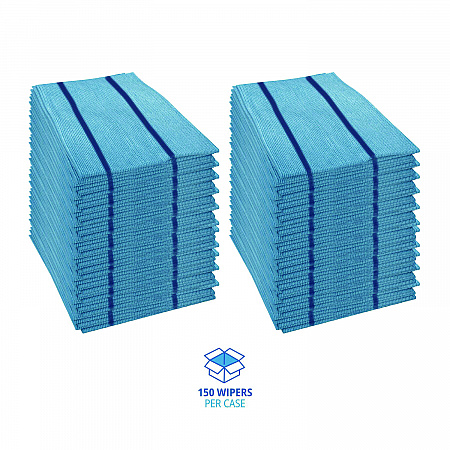 Antimicrobial Foodservice Wipers, 1-Ply, 12 x 21, Blue, 150/Carton (FS150B)