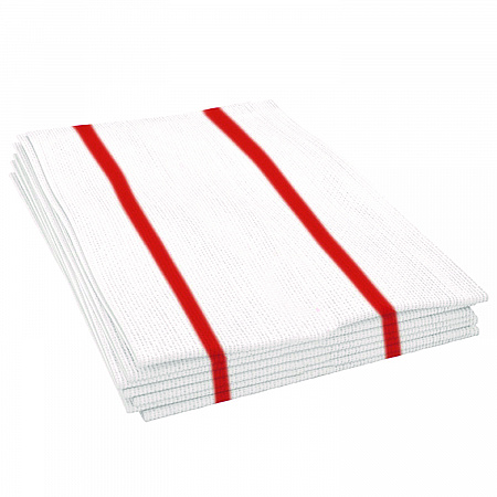Antimicrobial Foodservice Wipers, 1-Ply, 12 x 21, Red/White, 150/Carton (FS150W)