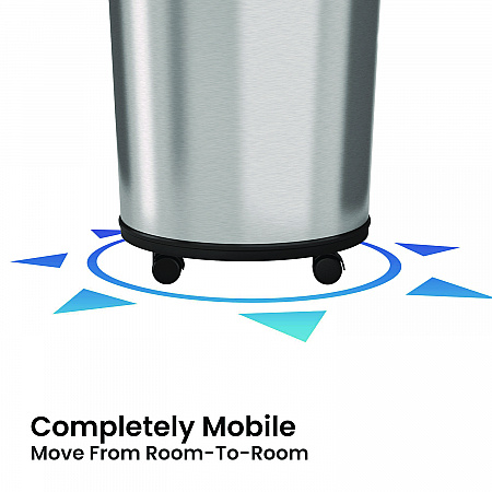 Extra-Large Sensor Trash Can with Wheels, 18 gal, Plastic/Stainless Steel (HLS18RC)