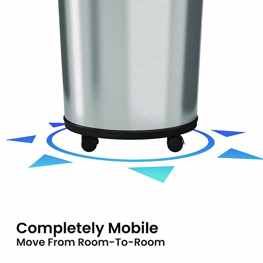 Extra-Large Sensor Trash Can with Wheels, 18 gal, Plastic/Stainless Steel (HLS18RC)