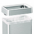 Open Top Trash Can with Wheels, 21 gal, Plastic/Stainless Steel, Silver (HLS21UOTM)