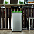 Open Top Compost Bin with Wheels and Color-Coded Lid, 21 gal, Plastic/Stainless Steel, Silver/Green (HLS21UOTMCOP)