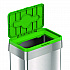 Open Top Compost Bin with Wheels and Color-Coded Lid, 21 gal, Plastic/Stainless Steel, Silver/Green (HLS21UOTMCOP)