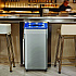 Open Top Recycling Bin with Wheels and Color-Coded Lid, 21 gal, Plastic/Stainless Steel, Silver/Blue (HLS21UOTMREC)