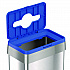 Open Top Recycling Bin with Wheels and Color-Coded Lid, 21 gal, Plastic/Stainless Steel, Silver/Blue (HLS21UOTMREC)