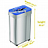 Open Top Recycling Bin with Wheels and Color-Coded Lid, 21 gal, Plastic/Stainless Steel, Silver/Blue (HLS21UOTMREC)