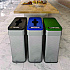 Open Top Compost Bin with Color-Coded Lid, 21 gal, Plastic/Stainless Steel, Silver/Green (HLS21UOTCOP)