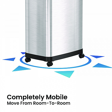 Dual Push Door Trash Can, 24 gal, Stainless Steel, Silver/Black (HLS24DPO)