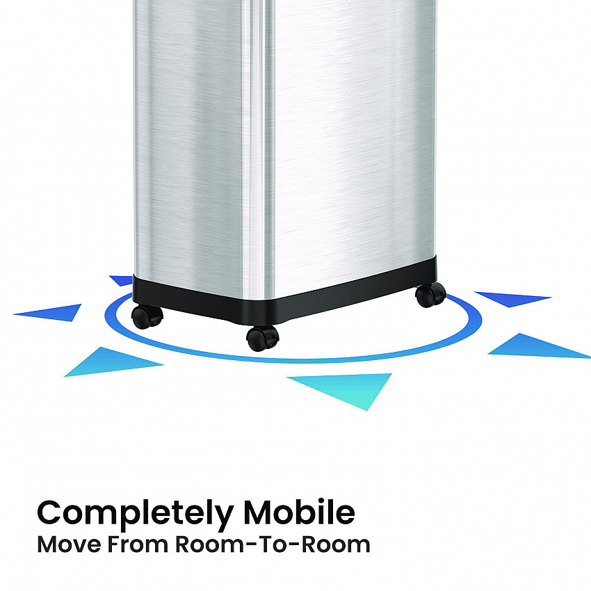 Dual Push Door Trash Can, 24 gal, Stainless Steel, Silver/Black (HLS24DPO)