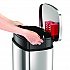 Step Pedal Trash Can, 13 gal, Plastic/Stainless Steel, Silver (HLSS13R)