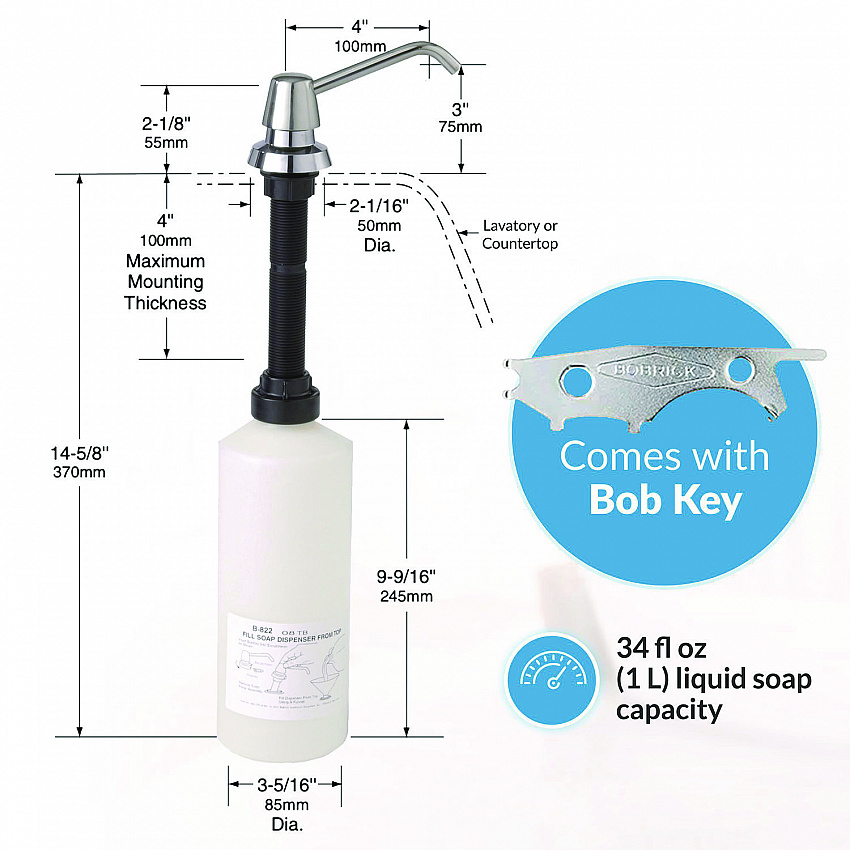Bottle Cap for B-22 Soap Dispenser, Black (82294)