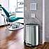 Step Pedal Trash Can, 13 gal, Half-Round Plastic/Stainless Steel, Silver (HLSS13D)